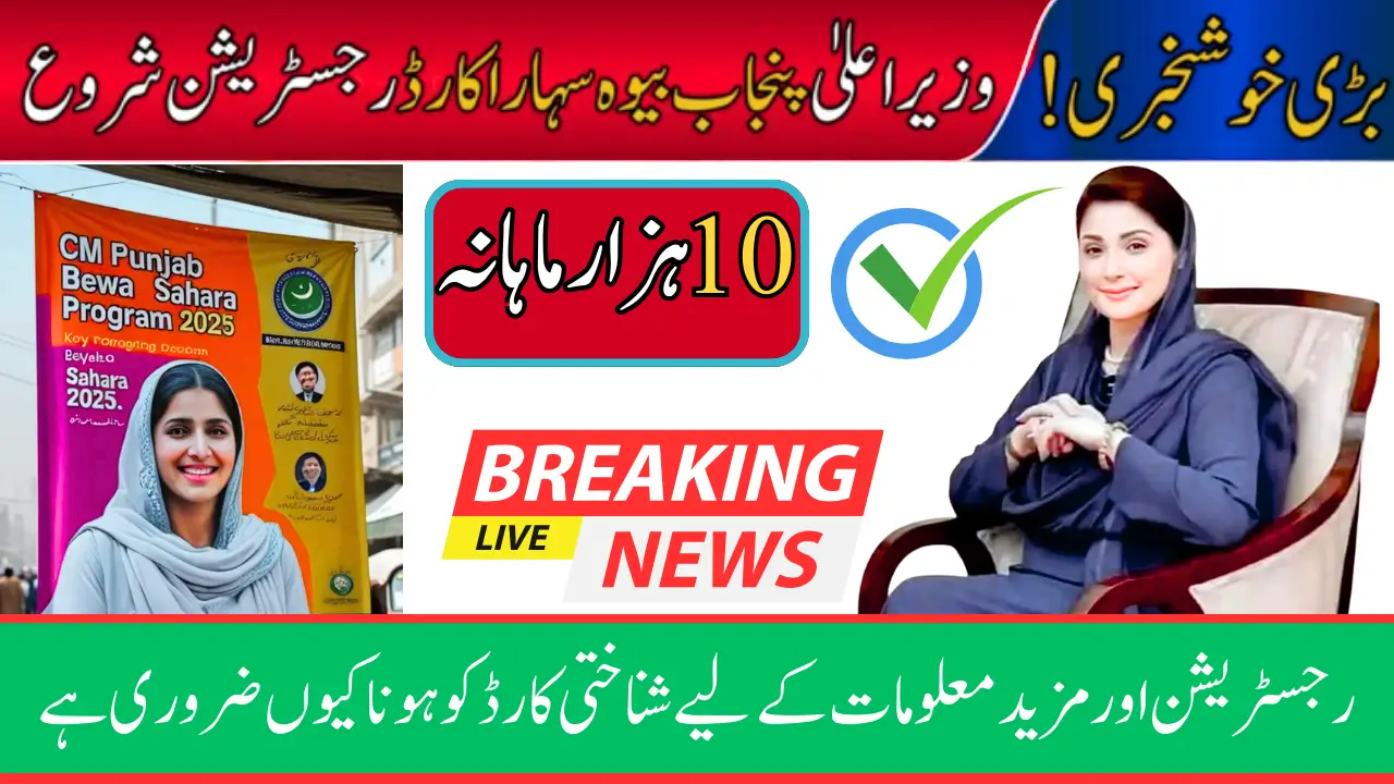 CM Punjab Bewa Sahara Card Registration Online Check by CNIC A Complete Guide