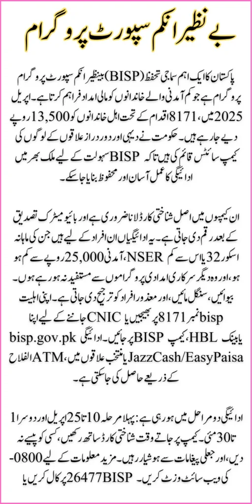 BISP 8171 Program Payment Campsites April 2025 Complete Guide