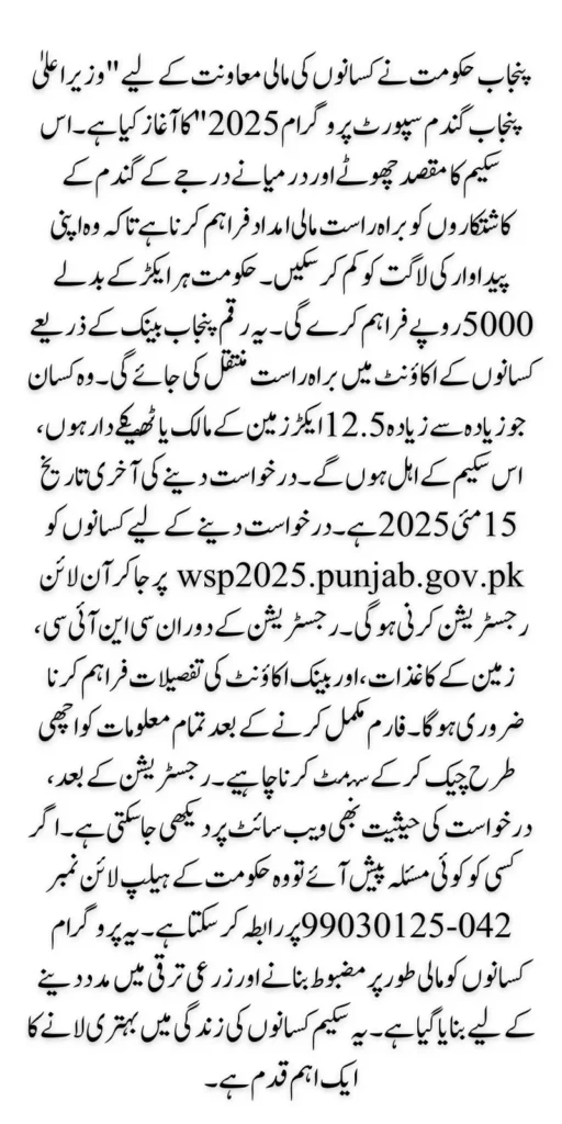 CM Punjab Wheat Support Program 2025 Online Registration Check – Complete Procedure