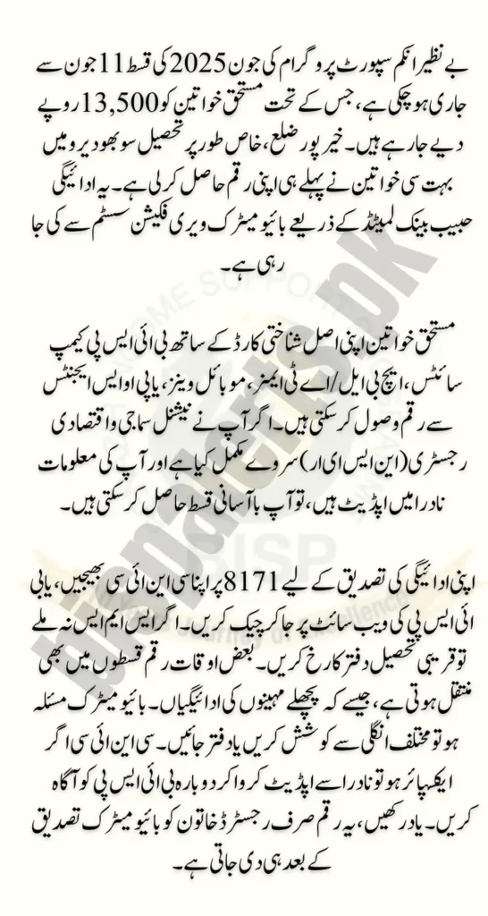 BISP 8171 Payment Distribution in Khairpur How to Check Details 17 June 2025
